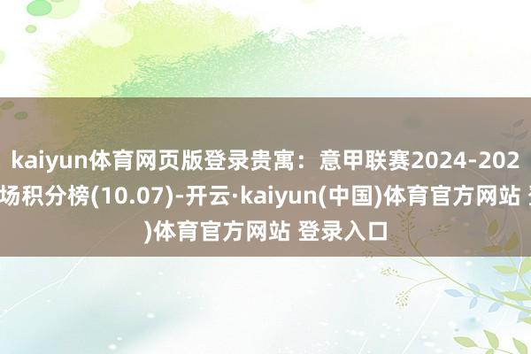 kaiyun体育网页版登录贵寓：意甲联赛2024-2025赛季客场积分榜(10.07)-开云·kaiyun(中国)体育官方网站 登录入口